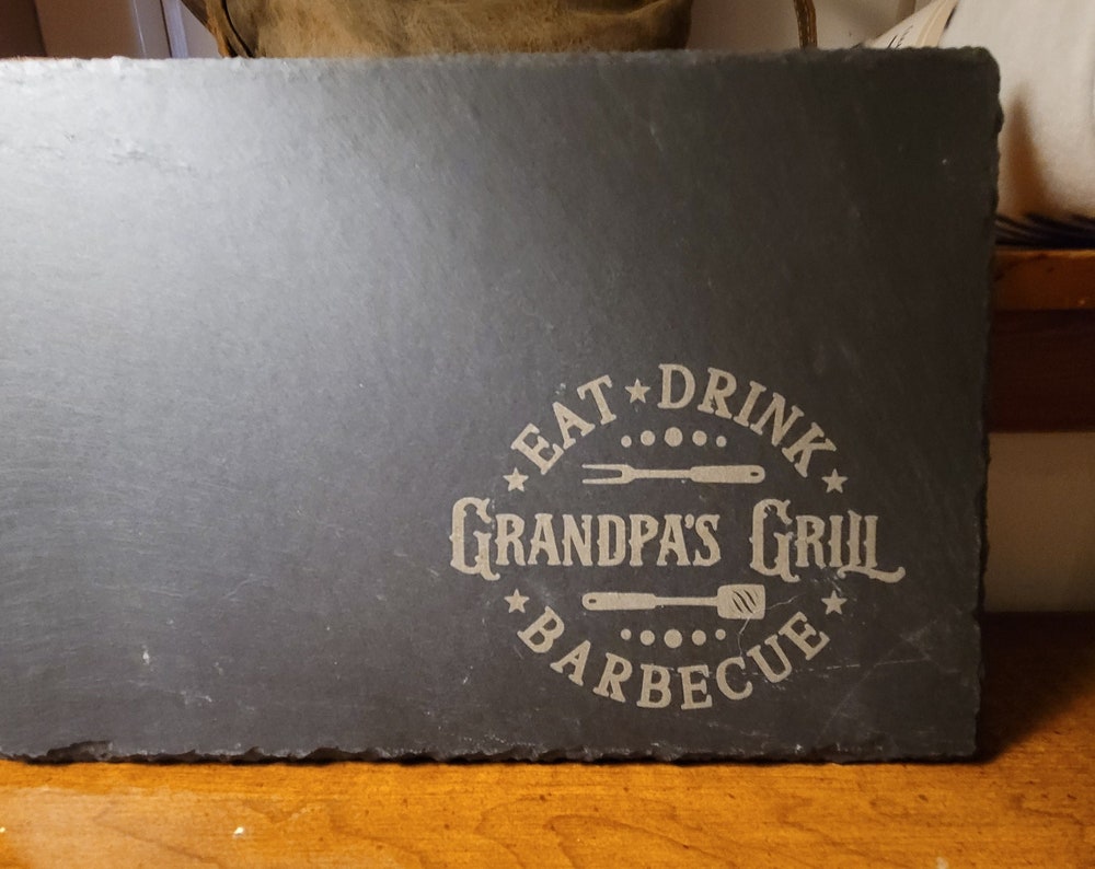 Slate BBQ Plate (8in x 12 in) laser engraved